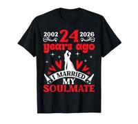 24 Hace años me casé con mi Alma Gemela 24 Aniversario de Bodas Camiseta