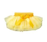 24 historias para bebé recién nacido, falda de tutú suave y esponjosa, pantalones cortos, lazo fijo, fiesta, carnaval, falda tutú de tul, falda de tutú para niñas, amarillo, 6-12 meses
