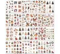 24 Hojas Actividades Para Fiestas Navideñas, Maquillaje De Pecas Para Las Fiestas, Pegatinas Faciales, Tatuajes Temporales. 76 * 120MM A14