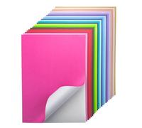 24 hojas de papel A4 para imprimir, autoadhesivas, cartón en 22 colores, 250 g/m², papel de color para scrapbooking, fabricación de tarjetas