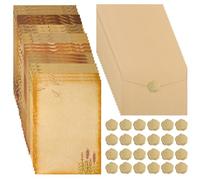 24 hojas de papel de carta vintage, papel de carta con sobres, vintage con sobres, para cumpleaños bodas invitación tarjetas de felicitación