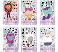 24 Hojas de Pegatinas Infantiles (6 personajes), ideales para fans de Gaby's Dollhouse, la casa de muñecas Gaby y gaby y la casa de muñecas, decorar invitaciones, manualidades y fiestas de cumpleaños