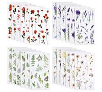 24 Hojas Pegatinas de Flores, 3D Pegatinas Scrapbooking, Pegatinas de Plantas, Pegatinas Vintage, Vintage Pegatinas Aesthetic, para Hacer Diarios, Albumes de Recortes y Cuadernos de Manualidades(B)