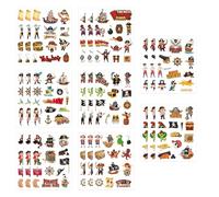 24 Hojas Pegatinas Piratas Infantiles de Premios,Pegatinas Piratas para Niños,Pirata Reward Stickers Infantiles,Fáciles de Poner y quitar Stickers Piratas,para Scrapbooking Decoración,Cuaderno,Tazas