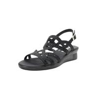 24 HORAS Sandalia para mujer 24HRS 26814 Nobuck de la talla 38 en color NEGRO