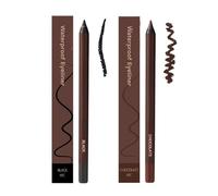24 HR Waterproof Eyeliner Duo Sharpenable Eye Pencil, No Smudging, Fading, 2 in 1 Eye Liner and Eyebrow Pencil, Smooth and Easy to Color (Black + Chocolate)