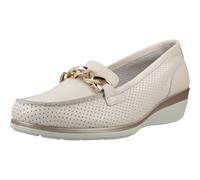 24 HRS - Mocasín de Mujer 24 HRS en Piel con Cuña 4cm - Zapato Cómodo Modelo 26711 Lino - Cuero para: Mujer Color: NAURAL Lino Talla: 41