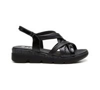 24 HRS - Sandalia 24 HRS 26826 de Piel para Mujer - Combi Negro con Cuña de 4,5 cm - Hecho en España - Cuero para: Mujer Color: Combi Negro Talla: 41