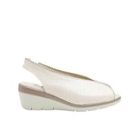 24 HRS - Sandalias cuña Confort - Cuero para: Mujer Color: Natural Lino Talla: 41