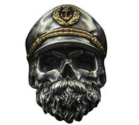 24 JOYAS Anillos Ajustables Calaveras Góticas Punk. Anillo Cráneos Estilo rockero y Urbano Unisex (Calavera con Barba)