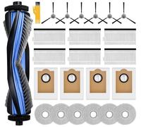 24 Juego de Accesorios Compatibles con Lefant M3 /M3 Max /M3 Ultra /M3 Gen2 Robot Aspirador Repuesto 1 Cepillo Principal 6 Cepillos Laterales 6 Filtros 4 Bolsas 6 Paños Mopa 1 Cepillo de Limpieza