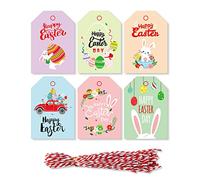24 juegos de bolsas de papel de agradecimiento con etiquetas adhesivas de Feliz Pascua para dulces