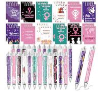 24 juegos de regalos inspiradores para el mes de la historia de la mujer, marzo, libertad, igualdad, niña, poder, incluye bolígrafos para marzo, mes de la historia, demostración, fiesta, aula