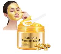 24 K Gold Peel Off Mascarilla Facial,Mascarilla Peel Off de oro,Hidratante Iluminadora Calmante Face Mask,with 24k Gold, Aloe Vera, and Vitamins, Limpieza,Antienvejecimiento, Antiarrugas 120ml