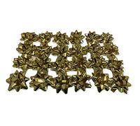 24 lazos de regalo grandes, color dorado metálico para regalos, lazos para paquetes de regalo autoadhesivos, estrellas decorativas para San Valentín, diámetro 8 cm con adhesivo 3,5 cm