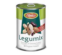 24 legumbres D'Amico Legumix Fantasia di Legumi Lessati hervidas, 10 variedades preciosas fuente de fibra y vitaminas 400 g lata