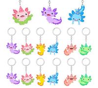 24 llaveros de axolotl coloridos llaveros acrílicos axolotl regalos accesorios para niños axolotl decoraciones de fiesta de cumpleaños baby shower regalos de fiesta de cumpleaños