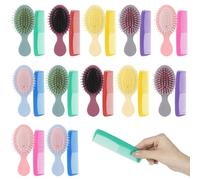 24 mini cepillos coloridos para el cabello húmedo con cerdas suaves, juego de peines desenredantes, aptos para viajes, 6 colores