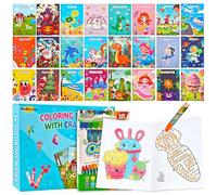 24 Mini Libros para Colorear Niños, Manualidades Niños con 18 Ceras de Colores, Libros Actividad Creativa con Laberinto Pintar Manualidades para regalitos cumpleaños invitados niños 4 a 8 Años