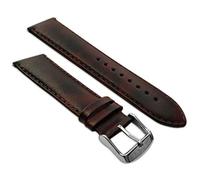 24 mm original inglés la pantorrilla de piel de grano correa de reloj banda para hombre acolchada SS hebilla color granate