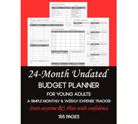 24-Month Undated Budget Planner for Young Adults: A Simple Monthly & Weekly Expense Tracker to Build Smart Money Habits and Stay Financially Organized, 8.5x11 Inch. 155 pages.