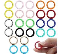 24 mosquetones redondos de 24 mm, anillo de mosquetón, 12 colores, cierre de anillo de resorte, anillos en O, accesorios para llaveros, monederos, manualidades