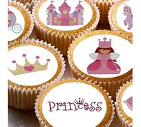24 obleas de papel de arroz comestibles, color rosa princesa, precortadas, para decoración de magdalenas
