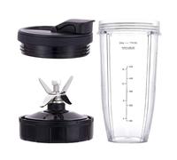 24 Oz Vaso De Repuesto For Licuadora, Compatible Con Nutri Ninja, For Licuadora Auto IQ BN801 SS101 BL480-30 BL641 Y Recipiente For Mezclar Con Cuchilla Extractora De 7 Aletas