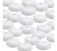 24 Pack Floating Candles 3 White Unscented Dripless Wax Burning Cand