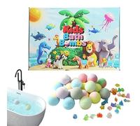 24 Pack Kids' Fizzy Shower Balls- KIDs Bath Bombs |Bath Balls -Shower B́alls Spa Supplies With Animal Bubbles Inside | For Home, Kindergarten, Bathtub, Birthday Parties, Boys And Girls