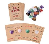 24 Pack Valentines Cards with Heart-shape Crystals,Valentines Day Gifts for Kids, Valentines Day Cards for Kids, Valentine Gift Exchange for Boys Girls Toddlers Class Classroom School Party Favor-A