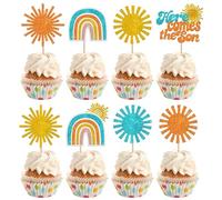 24 paquetes Here Comes the Son Cumpleaños Decoración para Pasteles Aquí viene el Hijo Cupcake Topper Decoración para Pasteles para Cumpleaños para Baby Shower Tema Fiesta Pastel Decoración