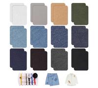 24 parches de planchado, 1 kit de costura, parches de planchado para ropa, parches cuadrados para ropa, kit de reparación de ropa