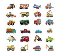 24 parches para planchar para niños, diseños de vehículos con múltiples gráficos de vehículos en colores brillantes para ropa, mochilas, manualidades, sin coser, 24 unidades
