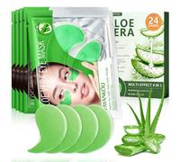 24 Pares Aloe Vera Parches Ojos, Eye Patches para una Hidratación, Under Eye Patches, Trattiene Tanto De Hombres Como De Mujeres, Adecuado para la Mayoría de los Tipos de Piel, Verde