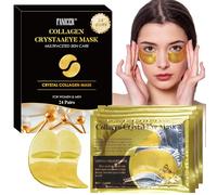24 Pares Mascarilla contorno de ojos,24k Gold Eye mask,Parches Ojos de Gel Eliminación Hinchazón,Para eliminar bolsillos y hinchazón Hidratante,Calmante,Parche Hidratante Para Ojos Hombre Y Mujer