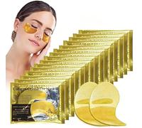 24 Pares Mascarilla para Los Ojos Hidratante,24k Gold Calmante parches para debajo,Máscaras de ojos Hidratantes y Suavizantes,Para hombres y mujeres,Cuidado de los ojos(Amarillo)