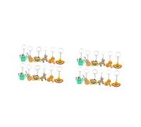 24 PC Cadena clave Decoración única Decoración Claus Cadenas de adornos Concelaer Keychain Favores de fiesta mexicana Taco Keyrings Purse Charms Creative Keyring Mochila colgante Decoración PVC