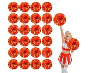 24 Pcs Cheerleading Pom Poms,13.7inch Cheerleader Pompoms with Four finger payment,Fit for Team Spirit Sports Dance Cheering (bronze)