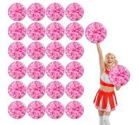 24 Pcs cheerleading poms,13.7inch pom poms cheerleading with Finger Holes Cheer Pom Pomsfor Dance, Matches, Team Spirit Sports (Pink+Pink)