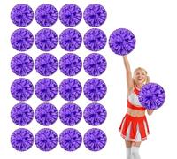 24 Pcs cheerleading poms,13.7inch pom poms cheerleading with Four finger payment Cheer Pom Pomsfor Dance, Matches, Team Spirit Sports (Purple)