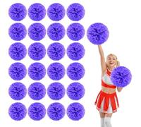 24 Pcs cheerleading poms,13.7inch pom poms cheerleading with Straight handle style Cheer Pom Pomsfor Dance, Matches, Team Spirit Sports (purple)
