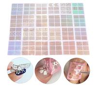 24 pcs DIY Calcomanías de Arte Uñas, Manicura calcomanía decoración herramienta con diseño de hojas de vinilo y la plantilla, Plantillas pegatinas equipos para decoraciones dibujo