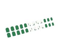 24 Pcs Flowers Stick on Nails Light Green Artificial Short Square False Glossy Press on for Woman