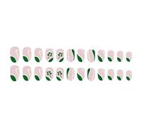 24 PCs French Press En Las Uñas Palillo De Almendra Corto En Las Uñas Brillante Uñas Artificiales Festival Uñas Falsas