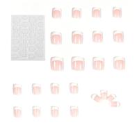 24 Pcs Gel Semicurado de Pegatinas Punta Francesa Rosa Crema Gel Semi-Curado Nail Art Stickers Decoración, Semicurado, Adhesivos para Uñas, Envolturas de Esmalte