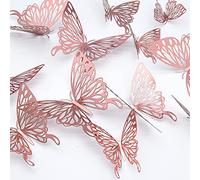24 pcs Mariposas Decorativas 3D, CAYUDEN 3 Tamaños Espejos Pegatinas de Mariposa Extraíbles Decoraciones Paredes Pegatinas pared Decorativas Butterfly Stickers para Fiesta Boda Dormitorio Decoración