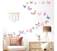 24 pcs pegatinas de pared para niños, pegatinas de pared para dormitorio, pegatinas de pared de mariposas de colores, pegatinas de pared para habitación infantil, decoración de dormitorio infantil