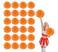 24 Pcs pom poms cheer,13.7inch pom poms cheerleading with Finger Holes Cheer Pom Pomsfor Dance, Matches (Matte Orange)