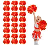 24 Pcs pom poms cheer,14.57inch pom poms cheerleading with Handle style Cheer Pom Pomsfor Dance, Matches (bronze)